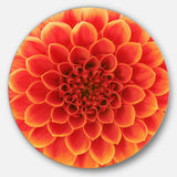 Abstract Orange Flower Design Disc Floral Circle Metal Wall Decor