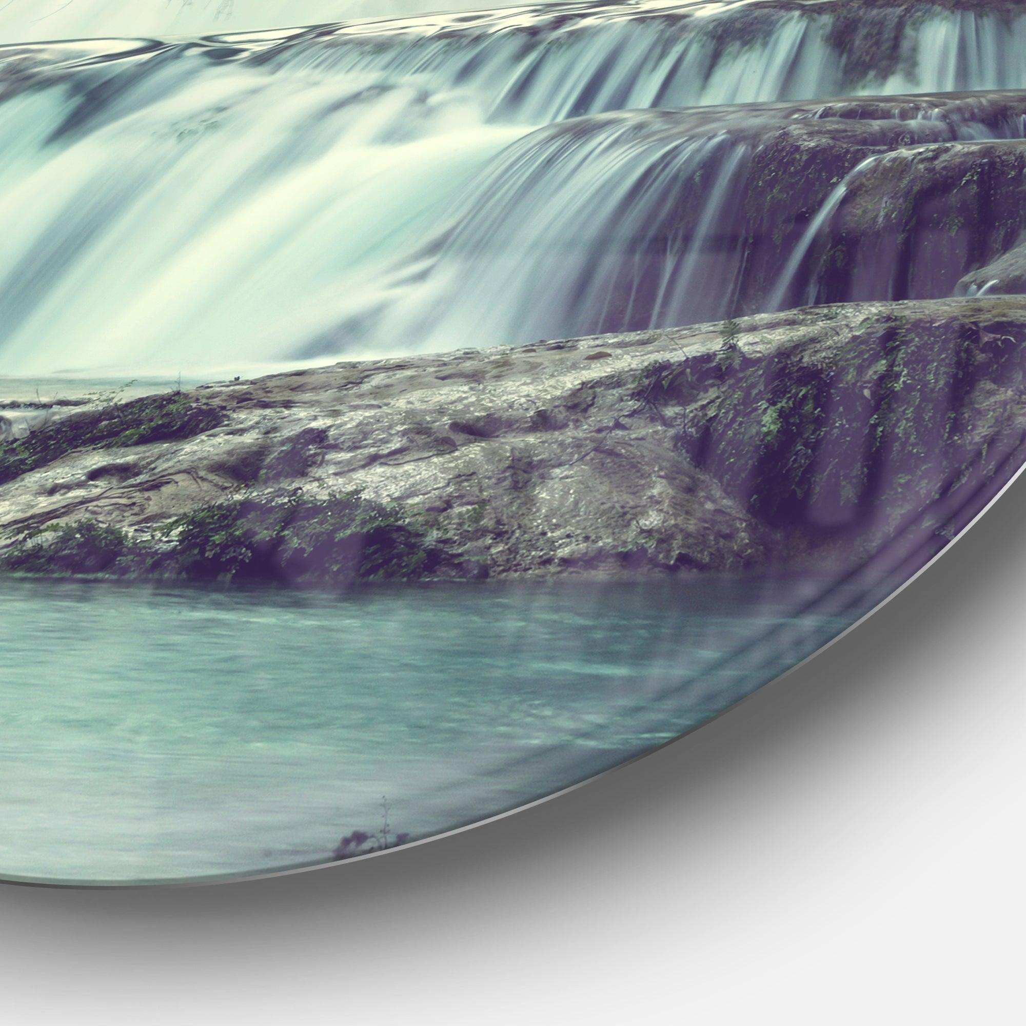 Amazing Waterfall in Mexico - Landscape Circle Metal Wall Decor