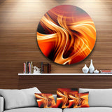 Orange Abstract Warm Fractal Design - Abstract Circle Metal Wall Decor