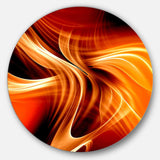 Orange Abstract Warm Fractal Design - Abstract Circle Metal Wall Decor