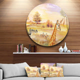 Wildlife of Savannah - Animal Round Metal Wall Art