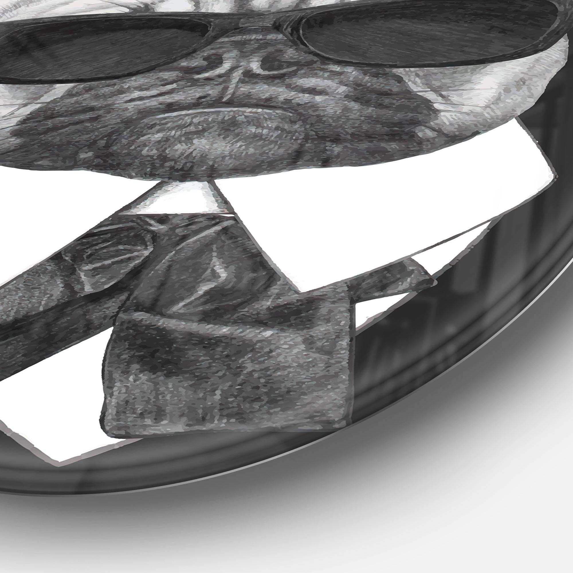 French Bulldog Fashion Portrait - Animal Metal Circle Wall Art