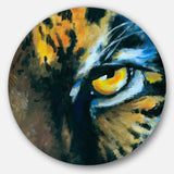 Ferocious Eye of Tiger - Animal Oversized Circle Metal Wall Art