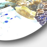 Blue Sea Turtle - Animal Circle Metal Wall Decor