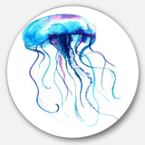 Large Light Blue Jellyfish - Animal Circle Metal Wall Decor