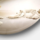 White Lion Family - Animal Round Metal Wall Art