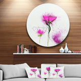 Watercolor Purple Daisy Flowers - Floral Metal Circle Wall Art