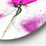 Watercolor Purple Daisy Flowers - Floral Metal Circle Wall Art