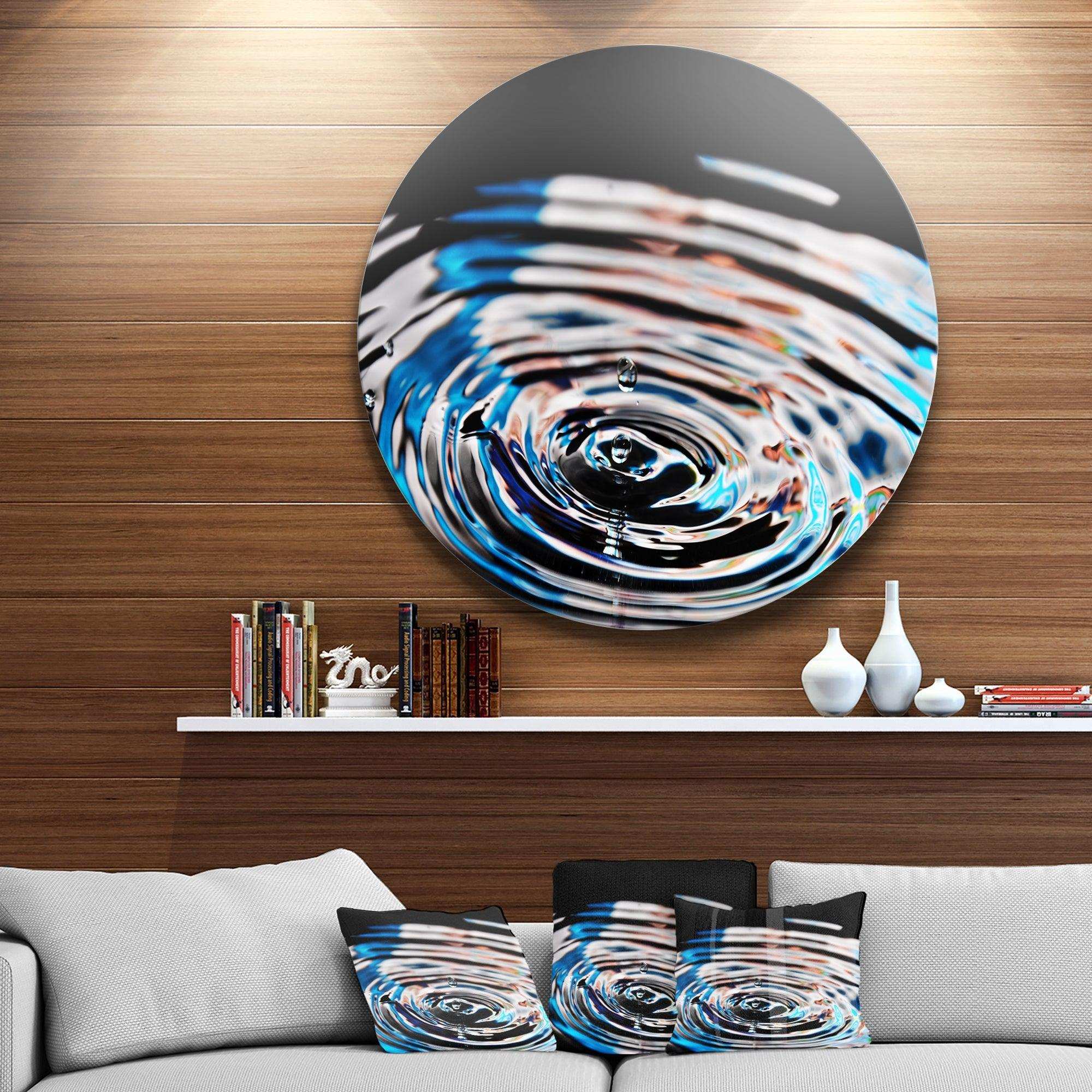 Beautiful Splash of Purple Water - Abstract Circle Metal Wall Decor