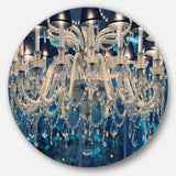 Blue Vintage Crystal Chandelier - Floral Circle Metal Wall Decor