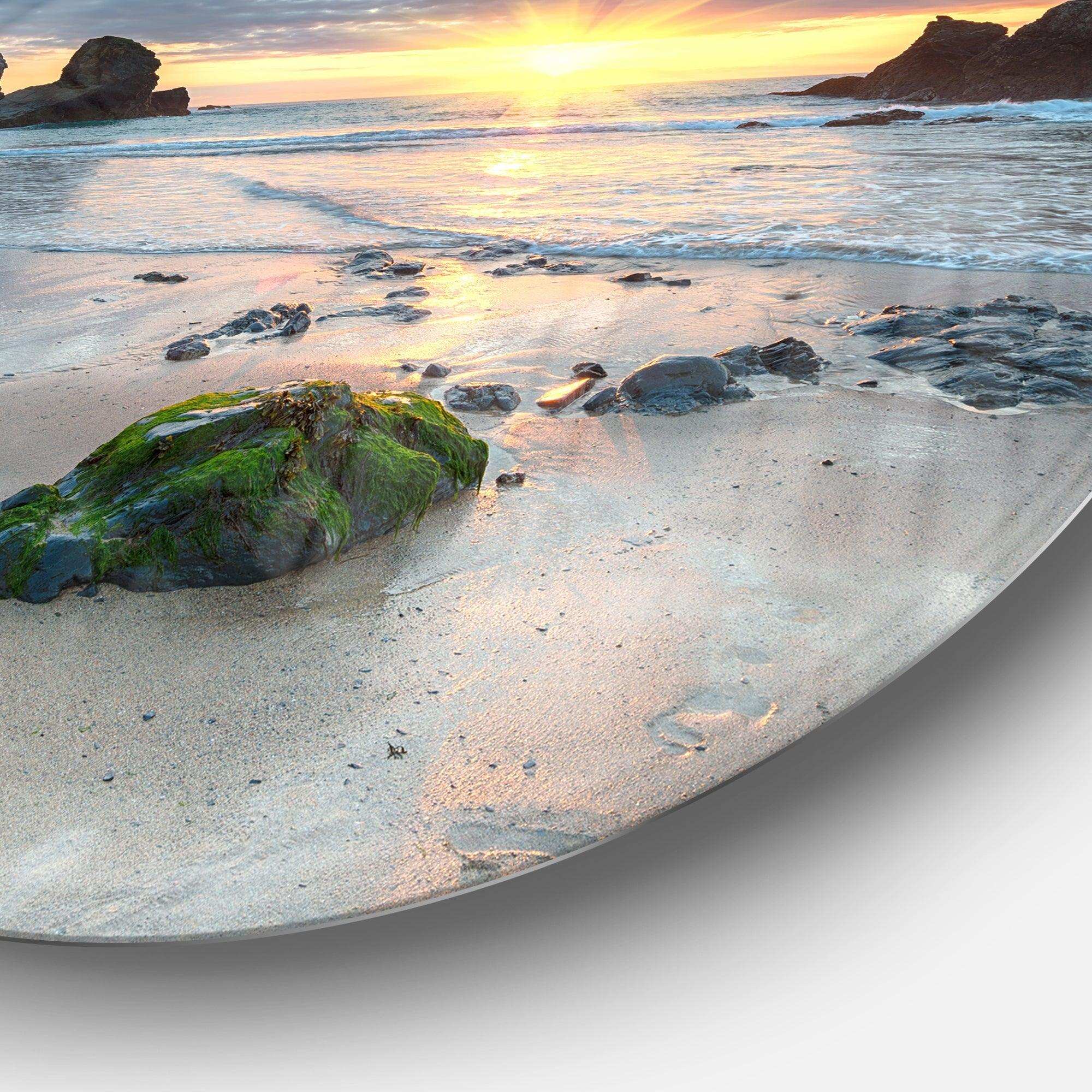 Beautiful Porthcothan Bay - Sea & Shore Metal Circle Wall Art