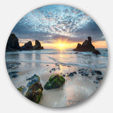 Beautiful Porthcothan Bay - Sea & Shore Metal Circle Wall Art