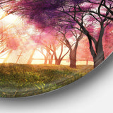 Cherry Blossoms Japan Garden - Landscape Metal Circle Wall Art