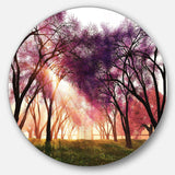 Cherry Blossoms Japan Garden - Landscape Metal Circle Wall Art