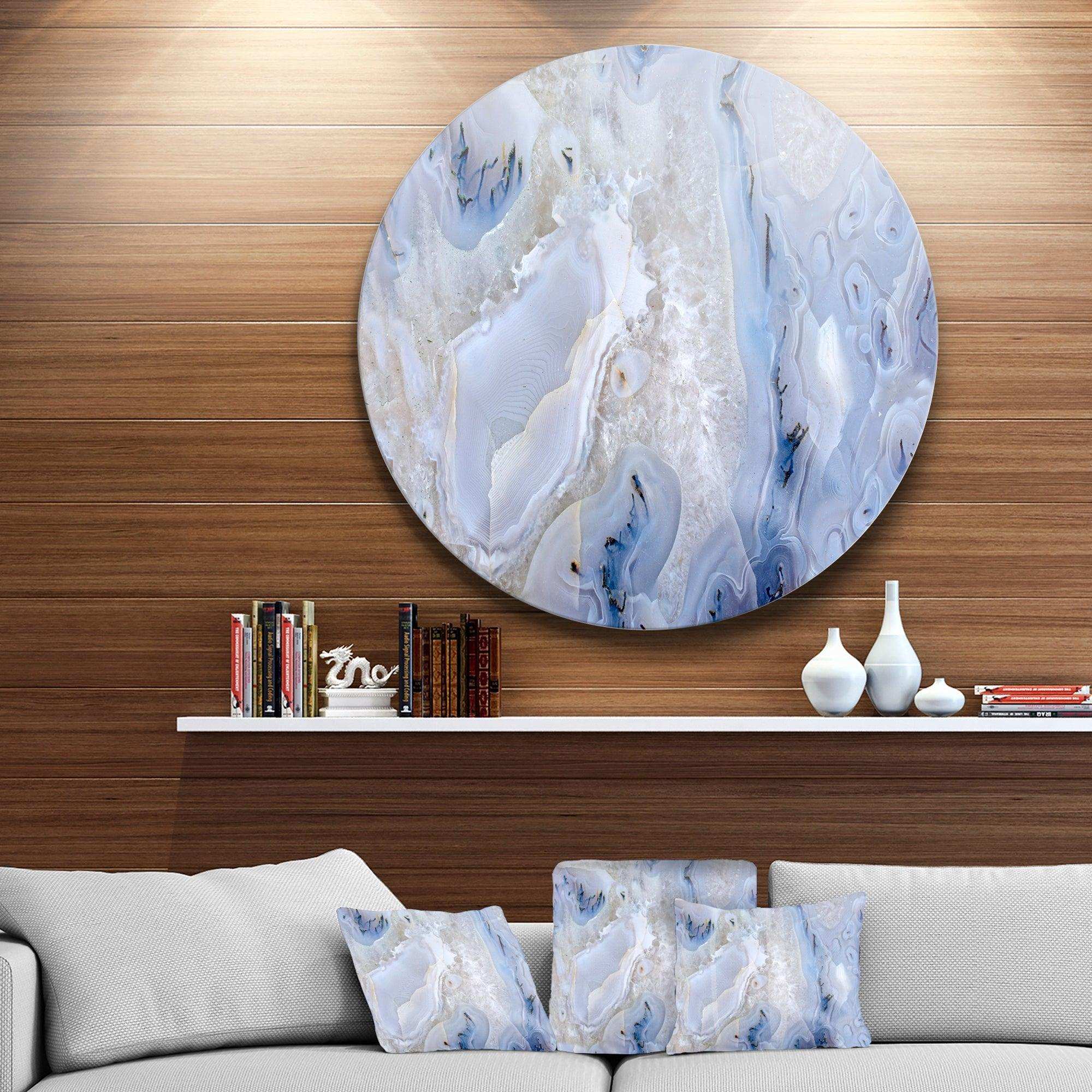 Agate Stone Background - Abstract Oversized Circle Metal Wall Art