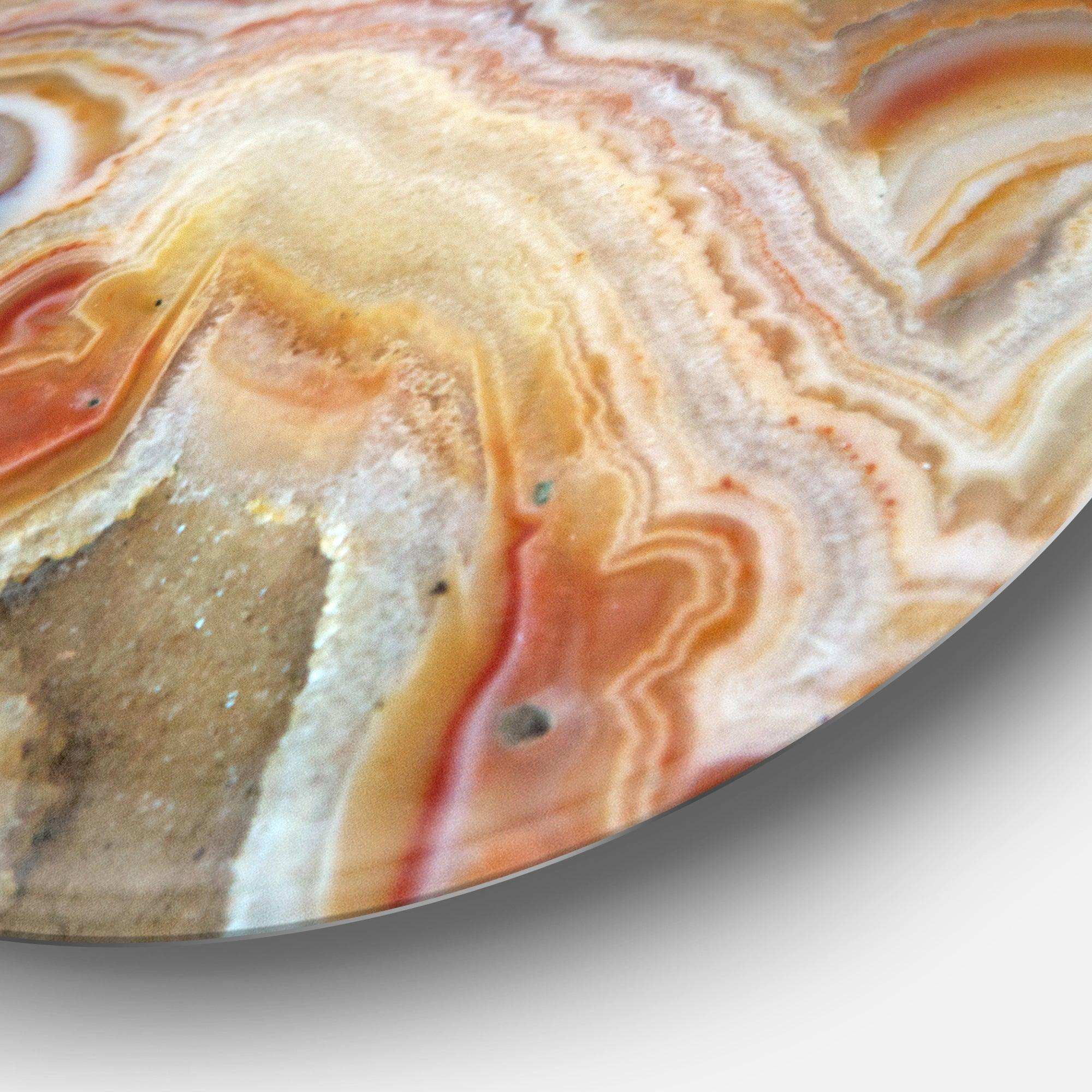 Strips and Ovals on Agate - Abstract Circle Metal Wall Decor