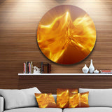 Plasmas and Liquid With Fiery Shine - Abstract Metal Circle Wall Art
