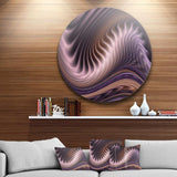 Purple Waves Fractal Wall Art - Abstract Round Metal Wall Art
