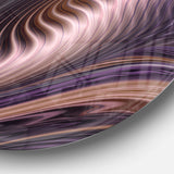 Purple Waves Fractal Wall Art - Abstract Round Metal Wall Art