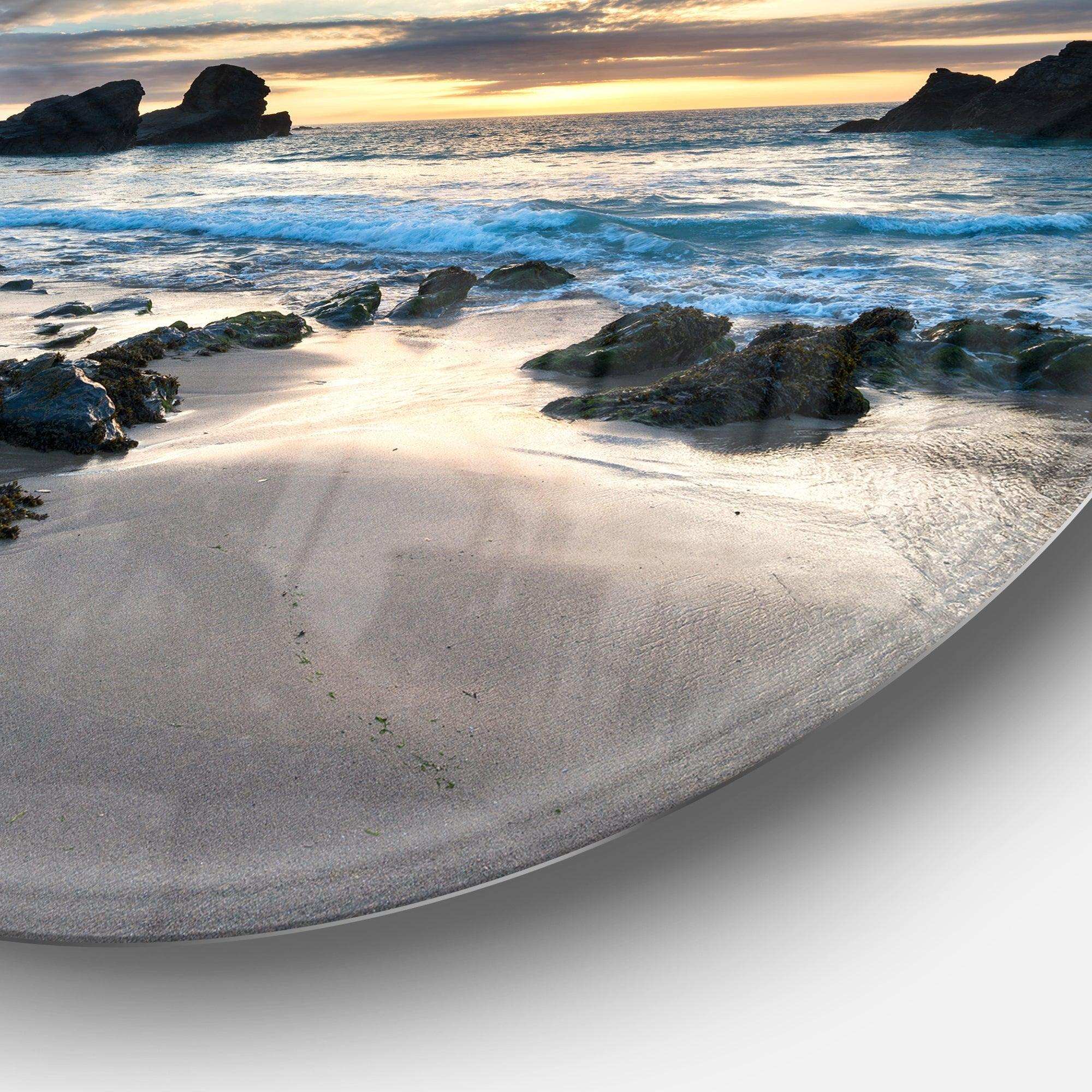 Beautiful Porthcothan Bay - Sea & Shore Circle Metal Wall Decor