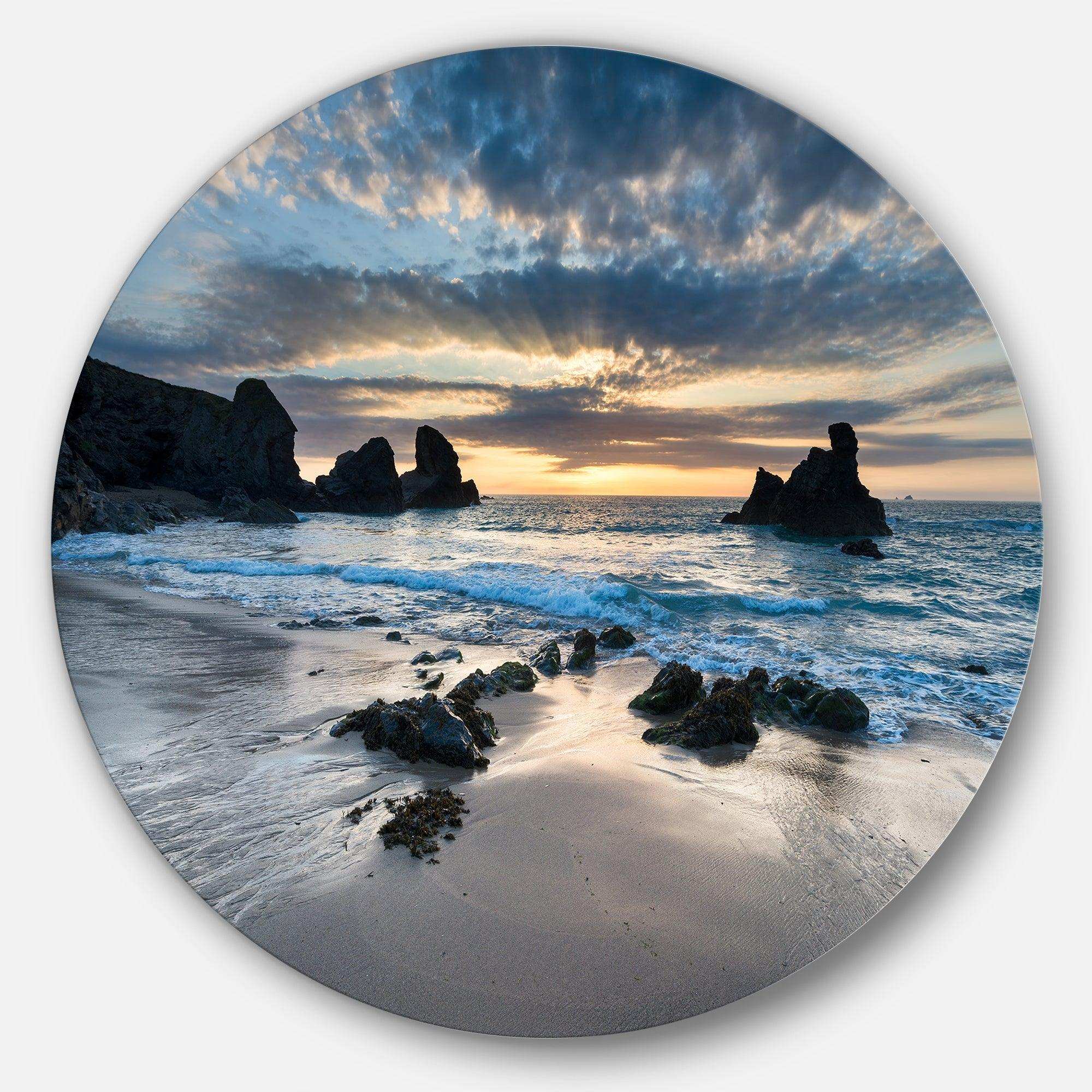 Beautiful Porthcothan Bay - Sea & Shore Circle Metal Wall Decor