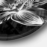 Beautiful Monochrome Alstroemeria Flower - Floral Round Metal Wall Art