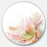 Floral Abstract Design on White - Floral Circle Metal Wall Decor