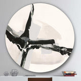 Abstract Neutral I Geometric Metal Circle Wall Art