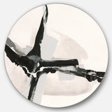 Abstract Neutral I Geometric Metal Circle Wall Art