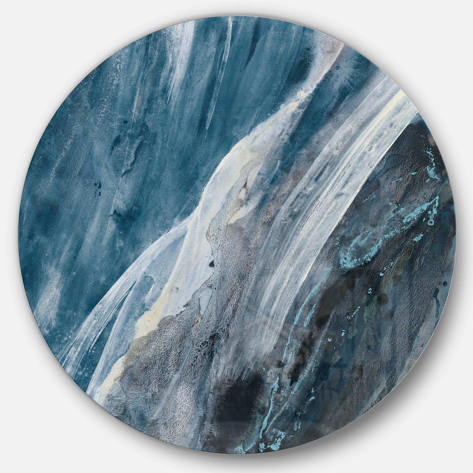 Splash Blue Indigo - Abstract Circle Metal Wall Decor