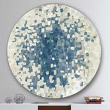 Geometric Blue Spots - Abstract Metal Circle Wall Art