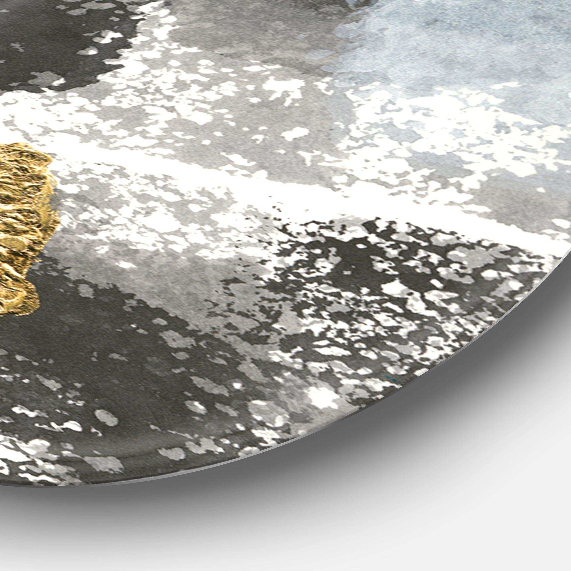 Gold Glamour Squares II - Abstract Metal Circle Wall Art