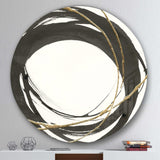 Gold Glamour Circle II - Abstract Metal Circle Wall Art