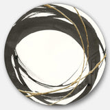 Gold Glamour Circle II - Abstract Metal Circle Wall Art