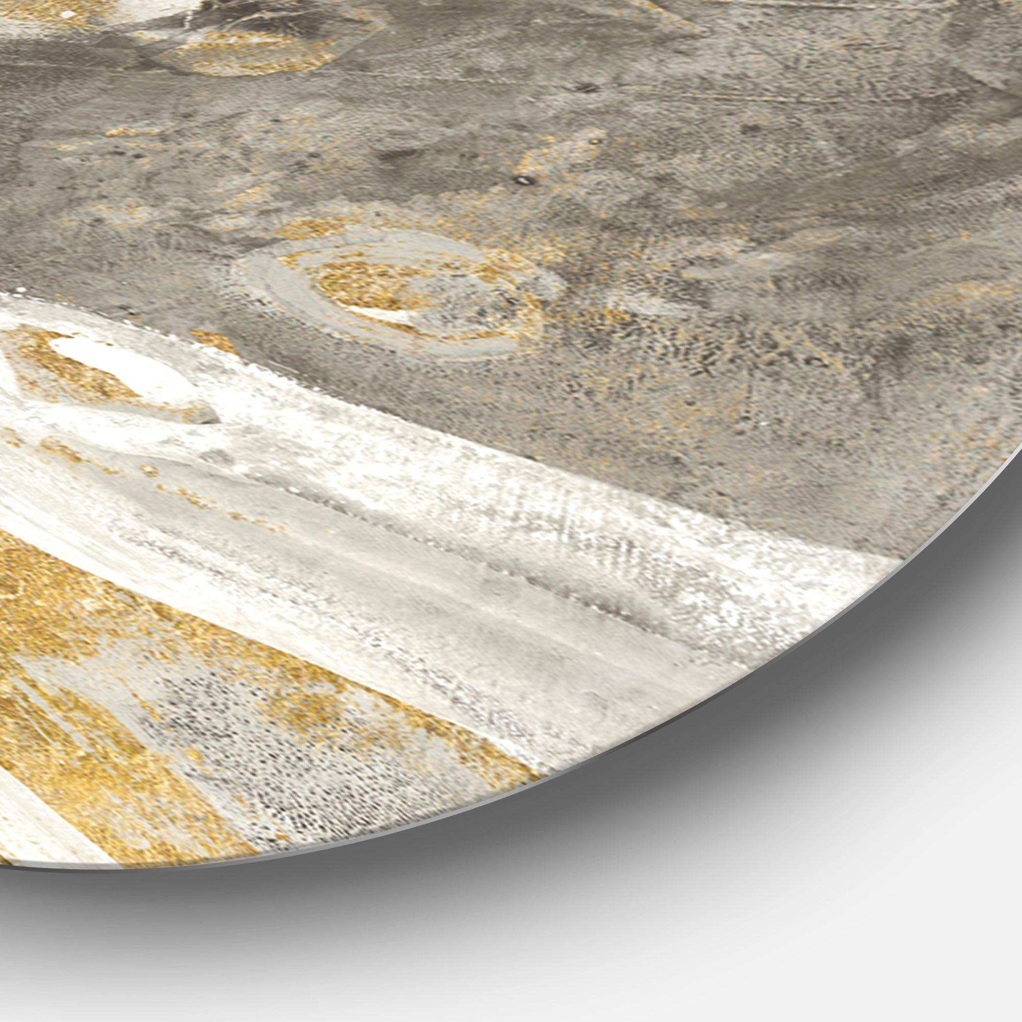 Glam Phoenix Neutral - Abstract Circle Metal Wall Decor