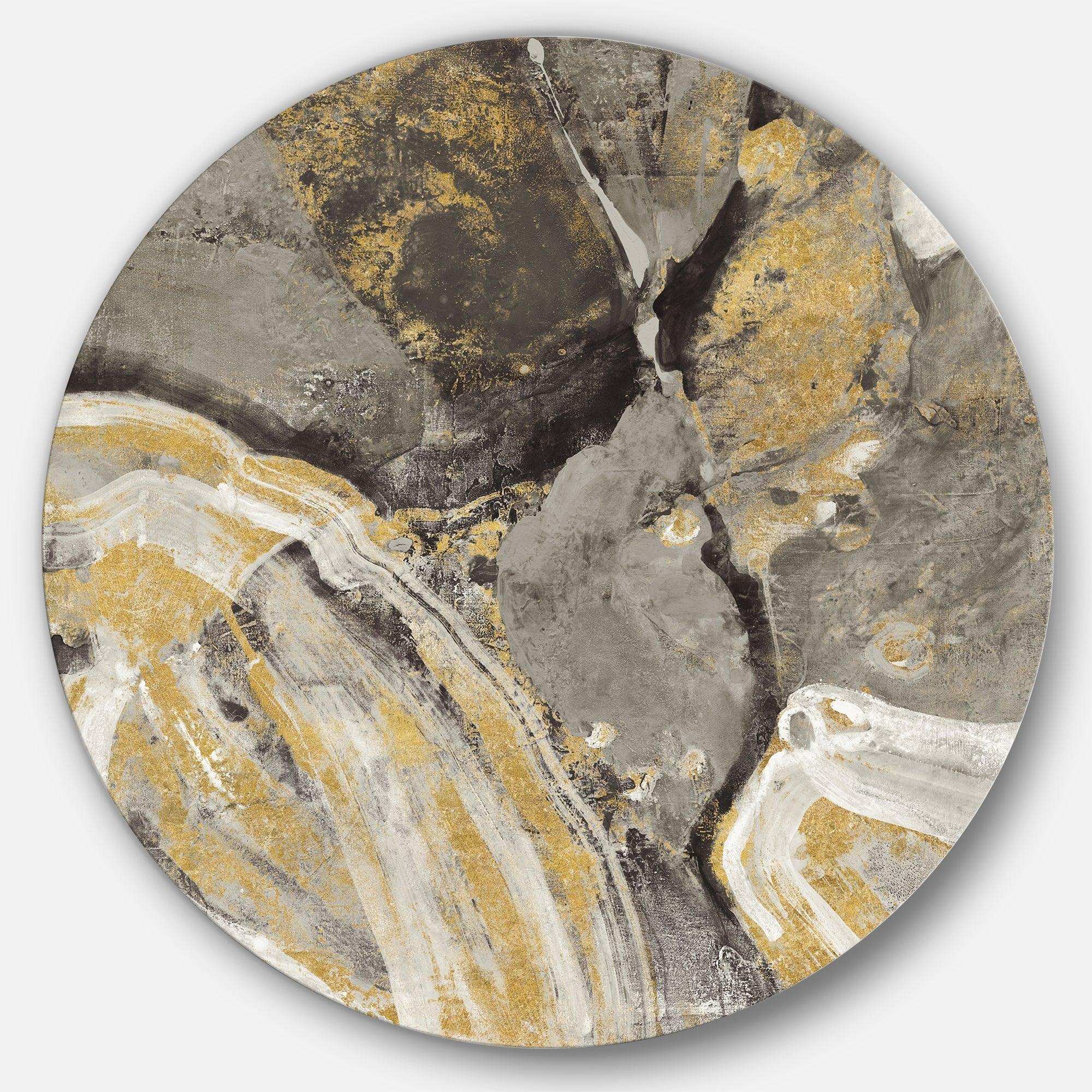 Glam Phoenix Neutral - Abstract Circle Metal Wall Decor