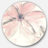 Pink Shabby Floral II - Floral Round Metal Wall Art