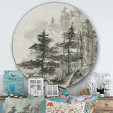 Asian Forest - Landscape Round Metal Wall Art