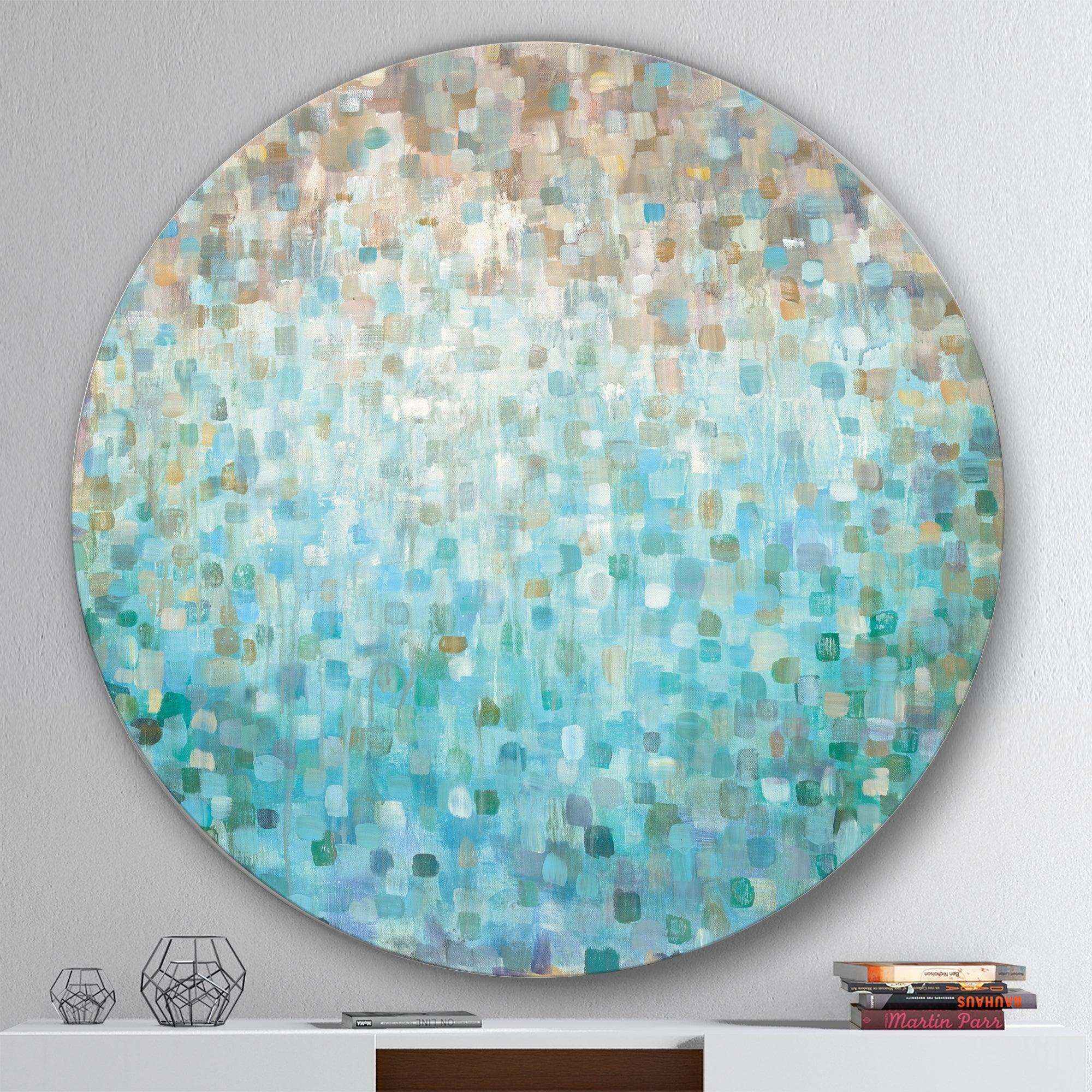 Blocked Abstract - Abstract Oversized Circle Metal Wall Art
