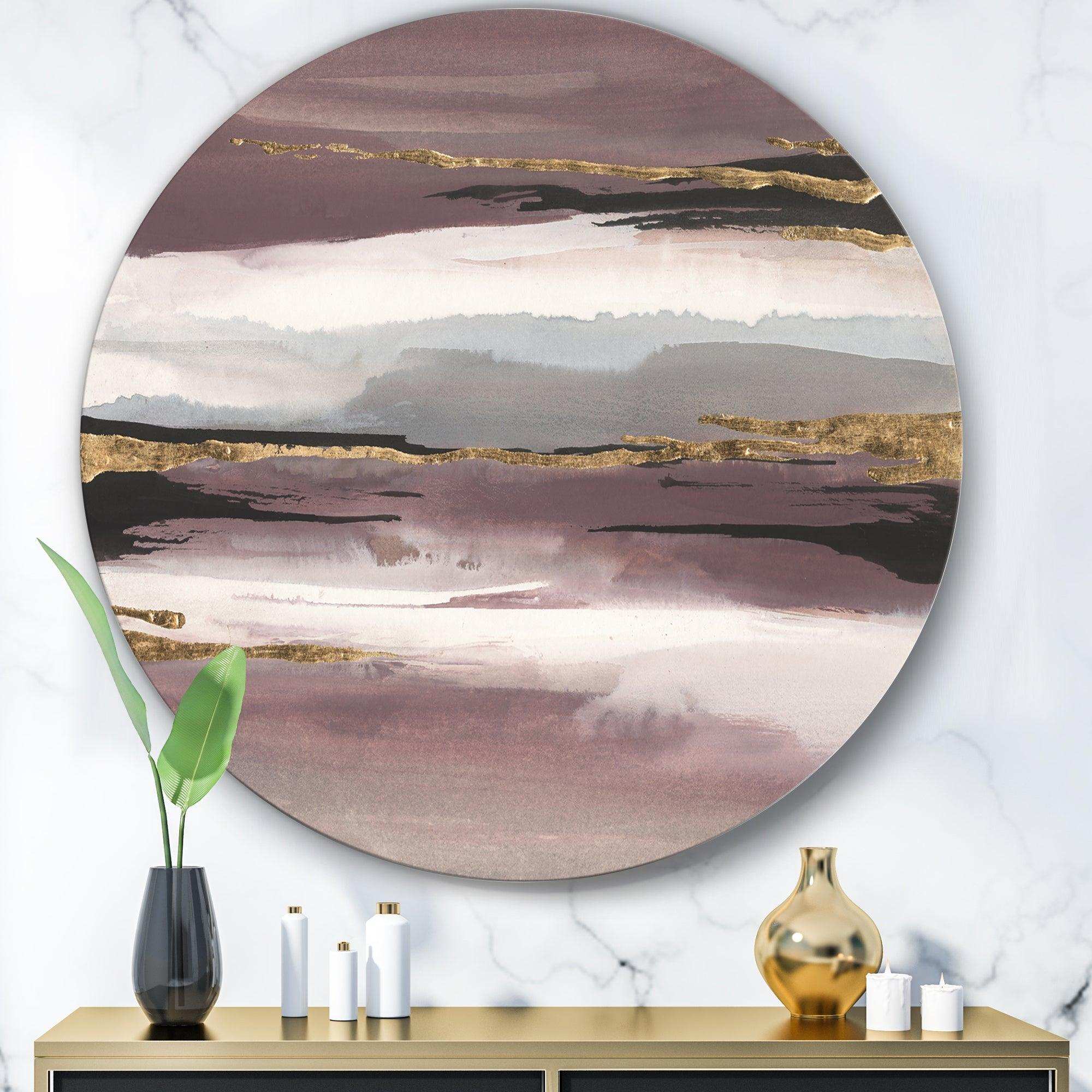 Purple Glam Storm I - Abstract Metal Circle Wall Art