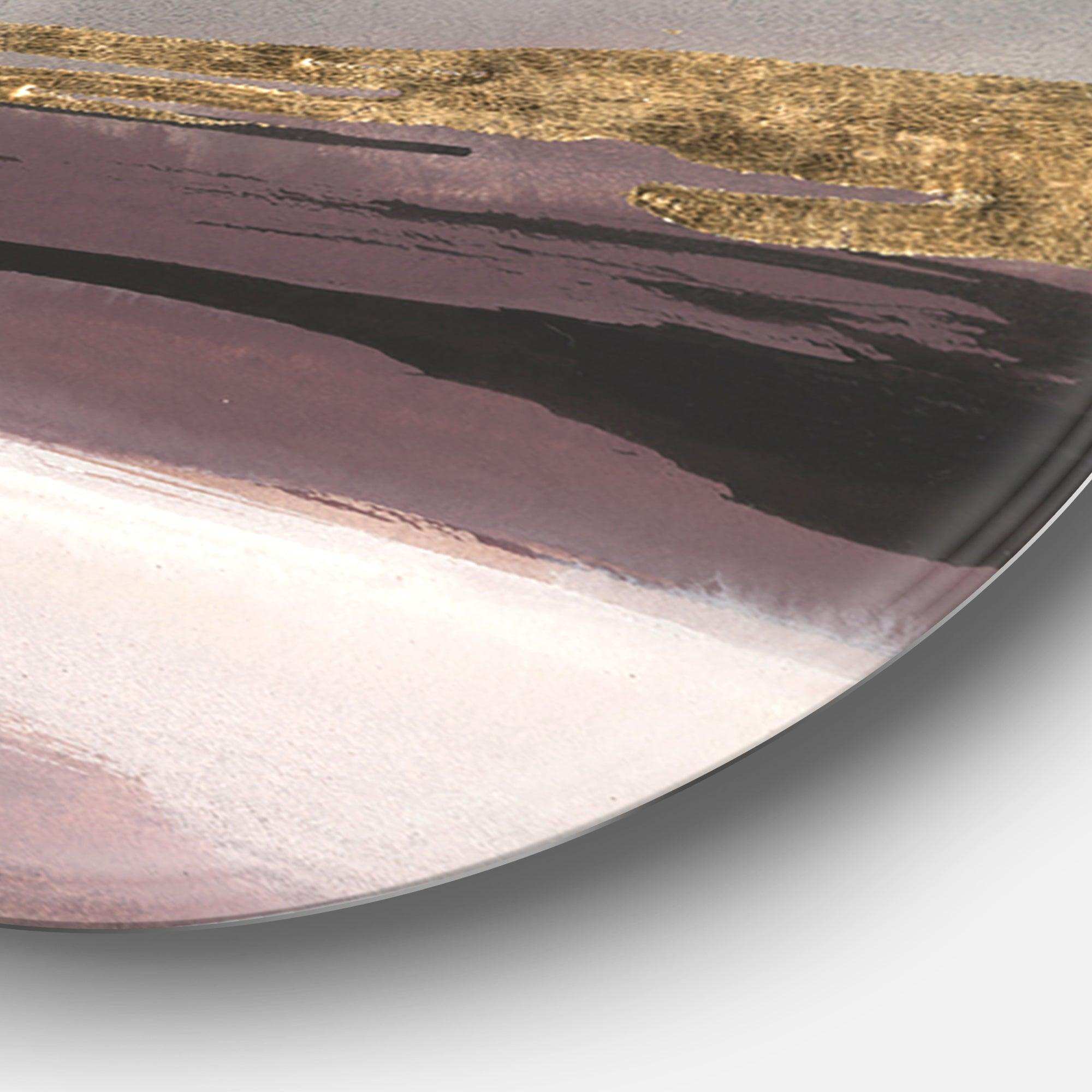 Purple Glam Storm I - Abstract Metal Circle Wall Art