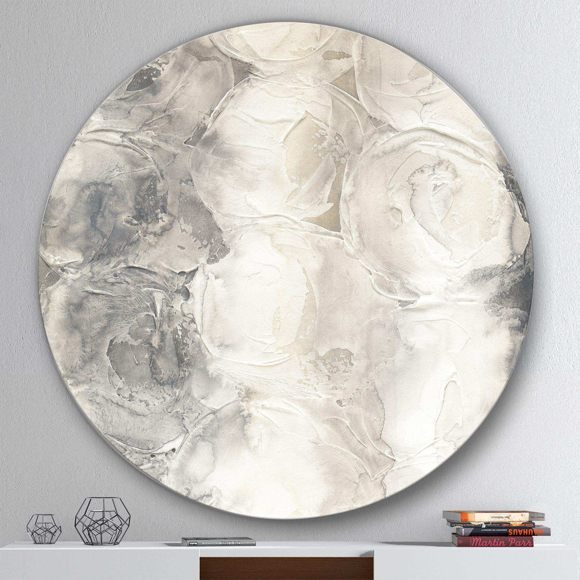 Gray Circles I - Abstract Large Metal Circle Wall Art