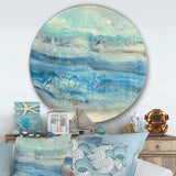 Ocean Mineral Waves - Beach Circle Metal Wall Decor
