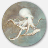 Octopus Treasures from the Sea - Beach Metal Circle Wall Art