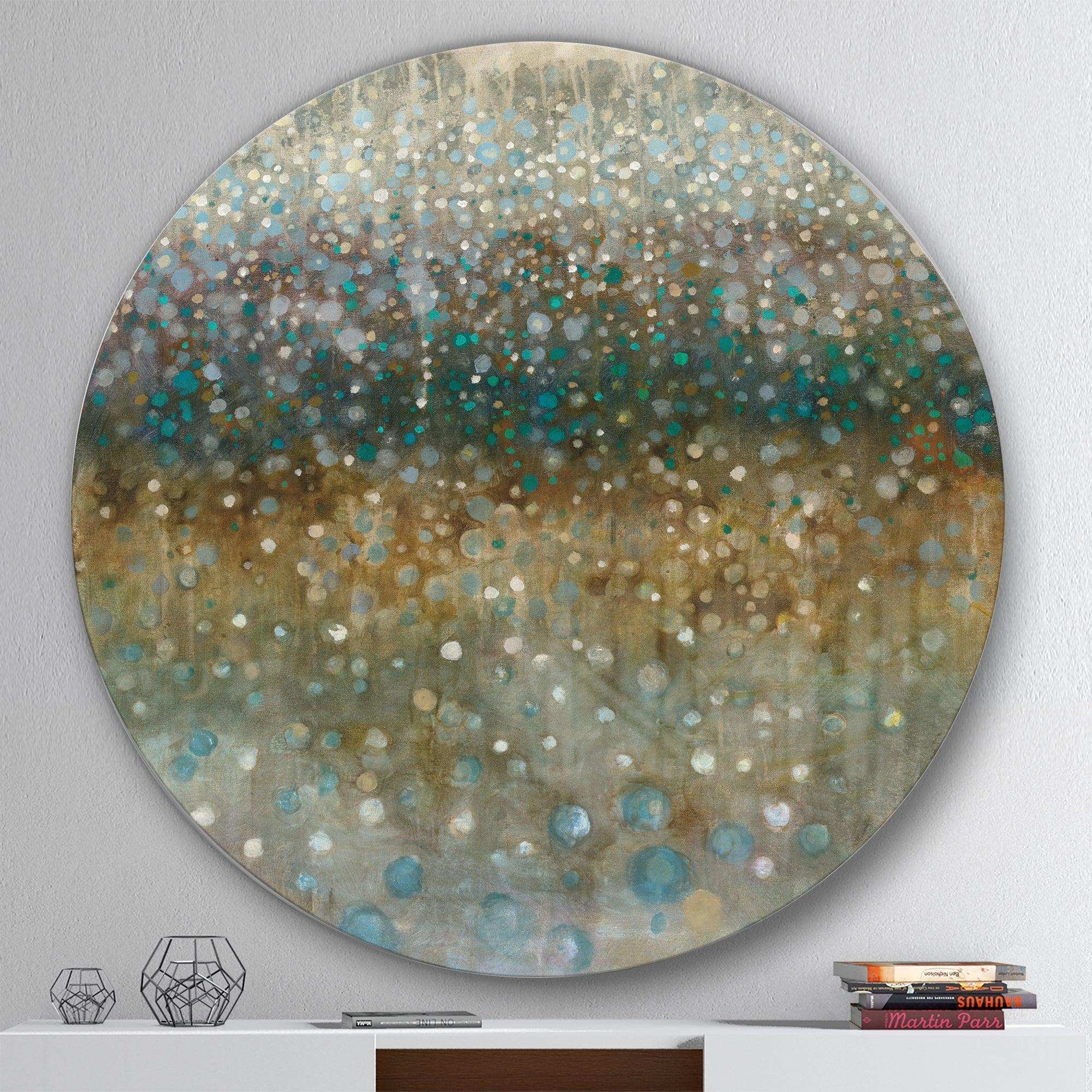 Brown Rain - Abstract Metal Circle Wall Art