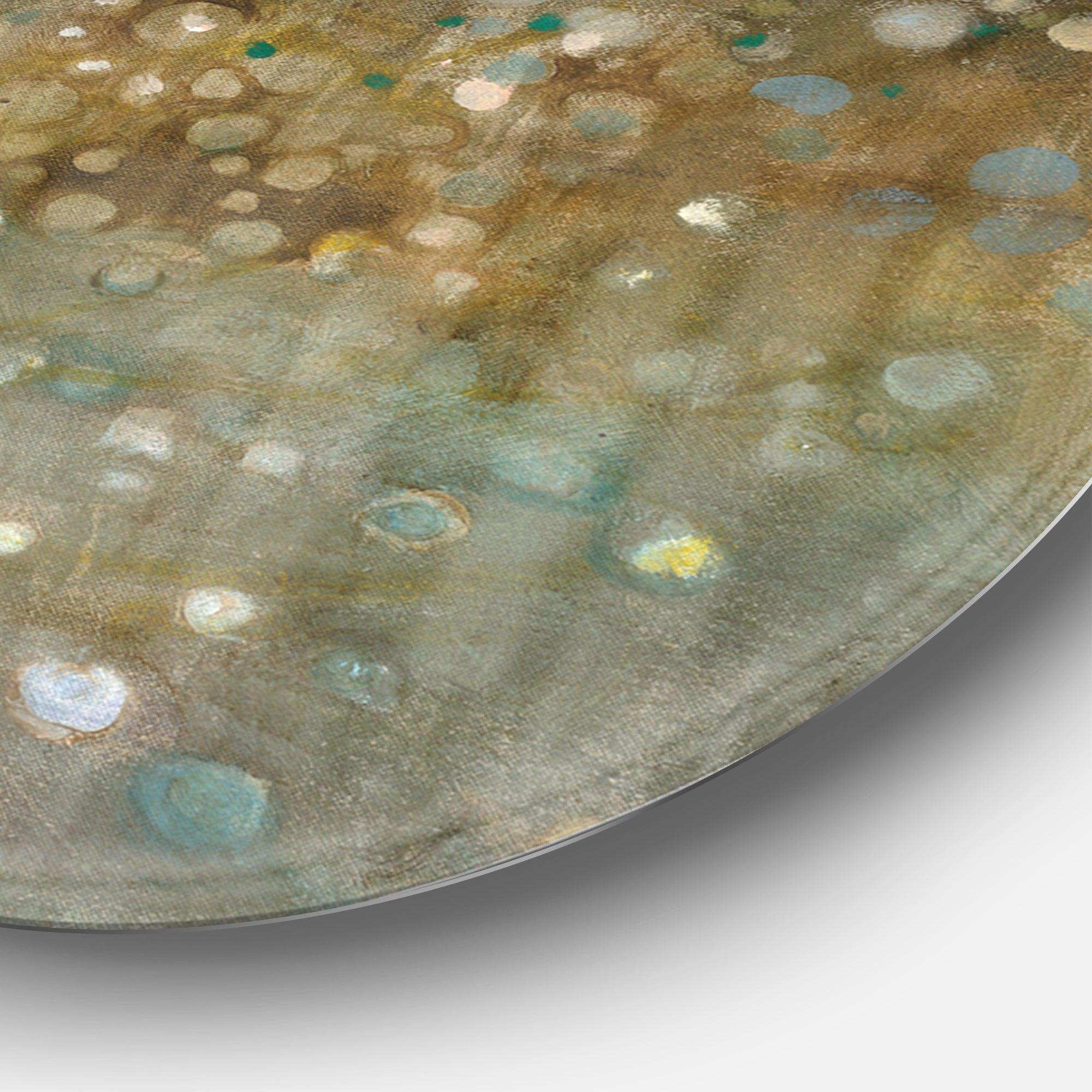 Brown Rain - Abstract Metal Circle Wall Art