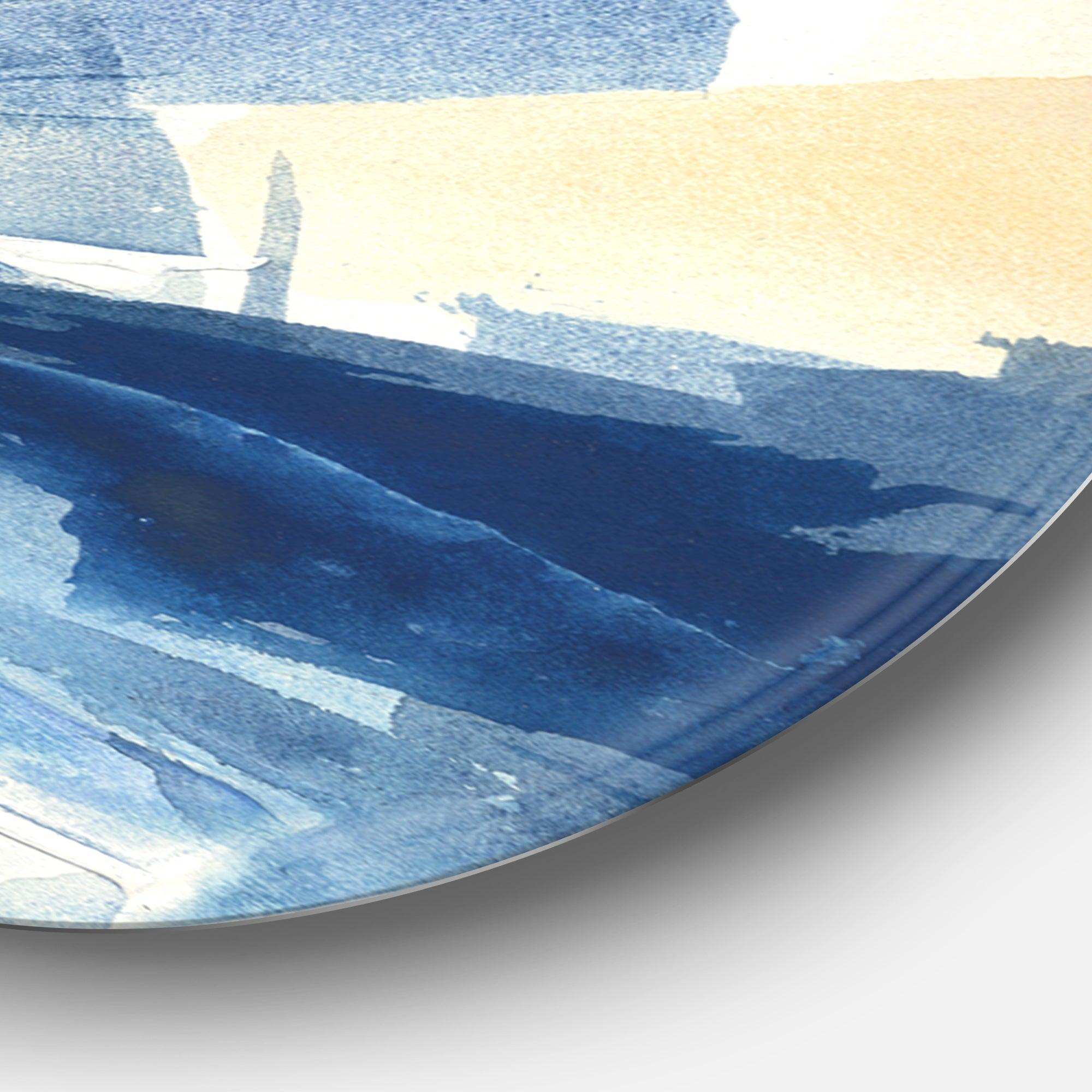 Metallic Gold Indigo I - Abstract Circle Metal Wall Decor