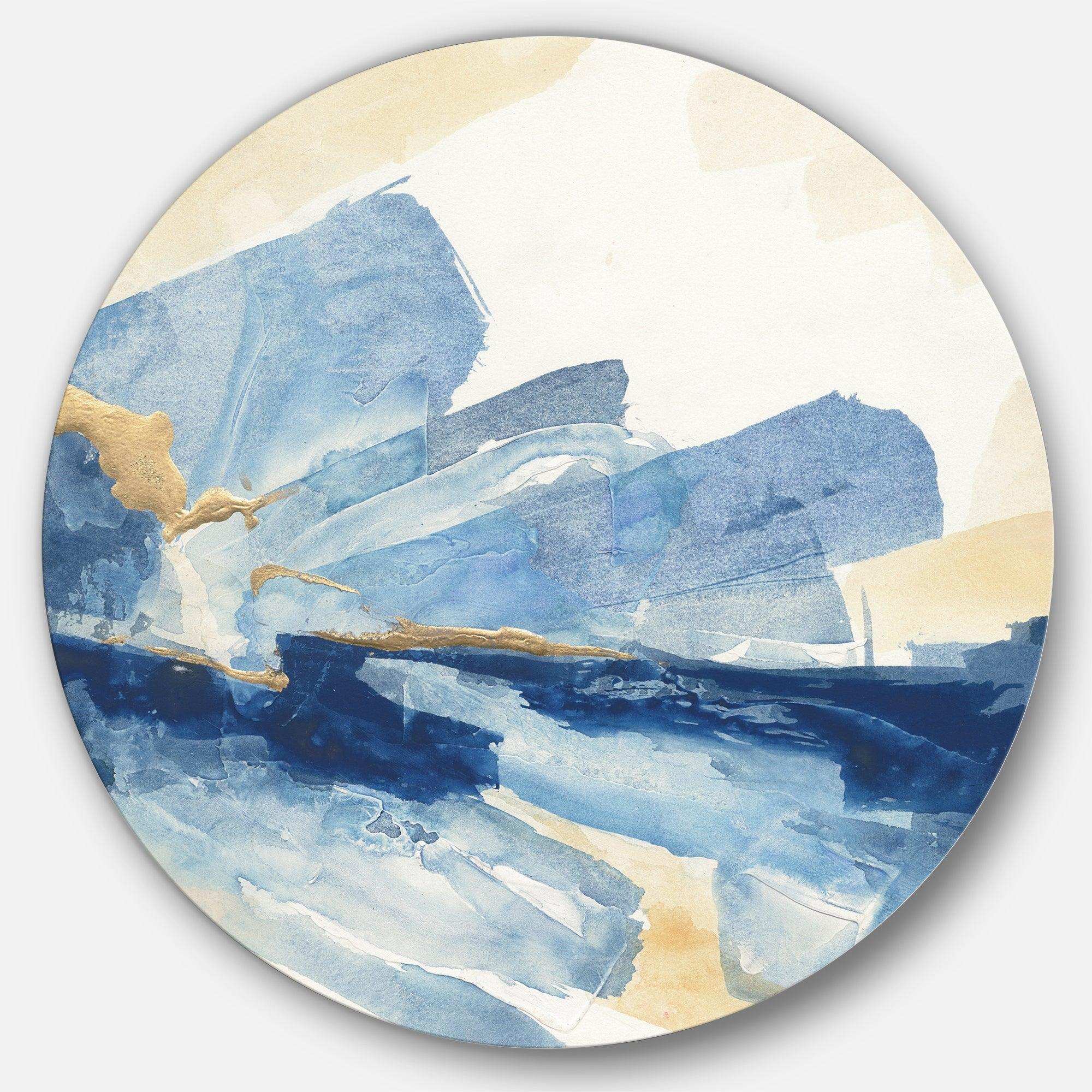 Metallic Gold Indigo I - Abstract Circle Metal Wall Decor