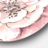 Indigold Shabby Peonies Pink - Floral Circle Metal Wall Decor