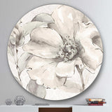 Indigold Grey Peonies IV - Floral Metal Circle Wall Art